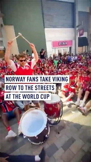 Norway supporters brought their trademark Viking row to the streets of Foxborough, Massachusetts
