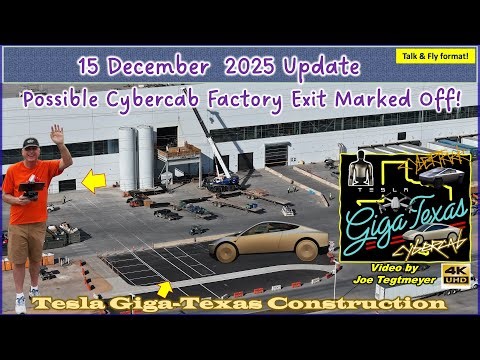 Cybercab Factory Exit, Far N Clearing, Cortex 2 Chiller Plant! 15 Dec 2025 Giga Texas Update(9:35AM)