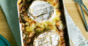 Recette gratin de pommes de terre, lardons et camembert
