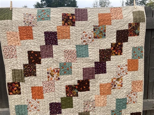 Falling Leaves Autumn Patchwork Quilt - Lap Size - Etsy