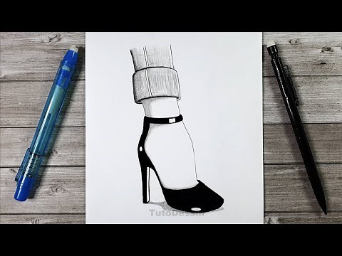 Comment dessiner une jolie chaussure à talon pour femme | #TutoDessin
