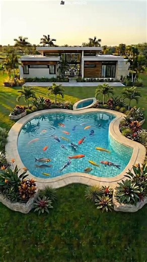 Amazing iPhone Logo Swimming Pool Built at Home 😲 #shots #facts