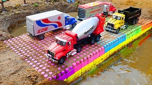 23K views · 419 reactions | Excavator Bridge Construction Vehicles Tractor Toys Dump Truck Bus by Toy School | Kids Toys and Colors | Facebook
