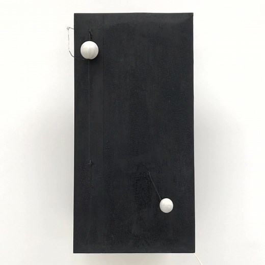 One of Calder’s earliest motorized mobiles, Two Spheres debuted at Julien Levy Gallery, New York, in 1932. On this day, which also marked the close of the show, Calder demonstrated the motion in his sculpture for a group of reporters. “This has no utility and no meaning,” Calder explained. “It is simply beautiful. It has a great emotional effect if you understand it. Of course if it meant anything it would be easier to understand, but it would not be worthwhile.” For more information: https://ti