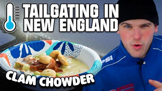 Cooking Clam Chowder at Patriots Bills Tailgate Yesterday! | Tasty Tailgating | Josh Misiph