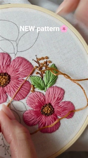Spring flowers embroidery pattern 🌸 New floral embroidery #embroidery #handmade #tutorial #diy #art