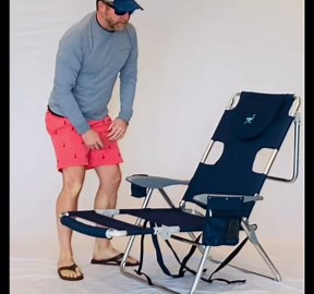 Ostrich The Deluxe 3N1 Lightweight Lawn Beach Reclining Lounge Chair with Footrest, Outdoor Furniture for Patio, Balcony, Backyard, or Porch, Blue