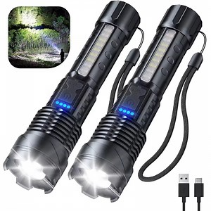 [Hot Item] Multipurpose Brightest Portable Super Bright COB Tactical Laser Flashlight LED Rechargeable Torch Light
