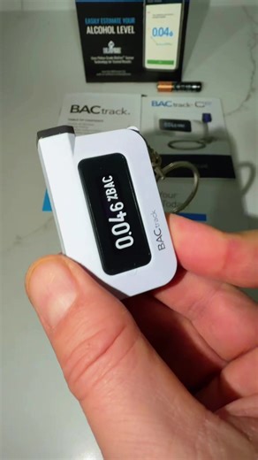 Know your BAC in seconds. Pocket-size, accurate, and easy to use anywhere. #BACtrack #Breathalyzer #DrinkSmart #StaySafe #KeychainGadget