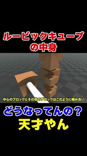 【つまりキノコ】ルービックキューブの中身の仕組みを解説#shorts