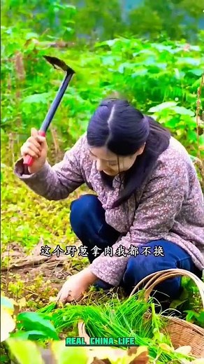 How a Chinese Village Woman Gathers Food for Daily Cooking 🇨🇳 #nature #chinesegirl