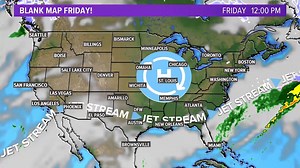 How are you celebrating Blank Map Friday? It's an uncommon occurrence, but the entirety of the Lower 48 will be precip free tomorrow! A large area of high pressure and a "flat" jet stream are contributing to this *yawn* of a Friday. #wfaaweather | WFAA Weather