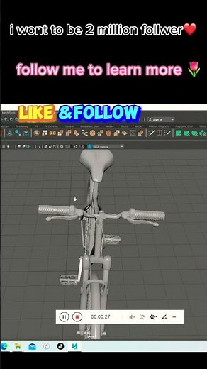 how to model a bike for Autodesk maya 3d 2024 #youtube #shortscomedy #tutorial #maya #youtubeshorts