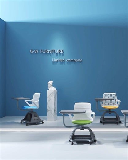 Smart classroom training chair with writing tablet #schoolfurniture #classroomfurniture #smartclassroom #trainingchair #studychair