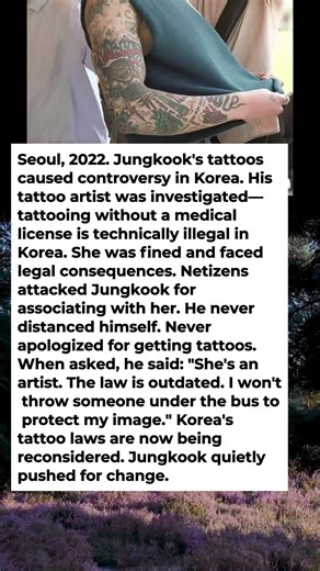 Jungkook's Tattoo Artist Went to Prison for Operating Illegally and He Still Defends Her