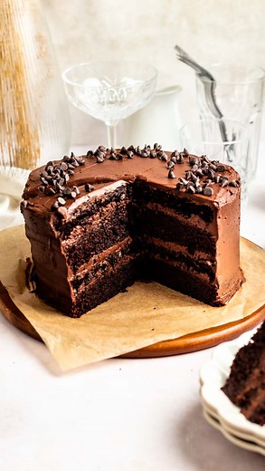 Or Cohen | Food Blogger on Instagram: "Chocolate espresso cake! This chocolate espresso cake is made with four chocolate espresso cake layers, and frosted with espresso ganache frosting. Comment “recipe” or go0gle “rich and delish chocolate espresso cake” or tap the 🔗 in my profile @richanddelish For the recipe: https://richanddelish.com/chocolate-espresso-cake/ #espressochocolatecake #espressochocolate #chocolateespeso #chocolateespressocake"