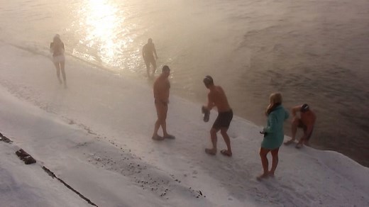 Video. Russians brave an icy dip in Siberia's Lake Baikal ahead of new year