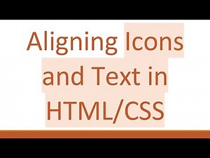 Aligning Icons and Text in HTML/CSS