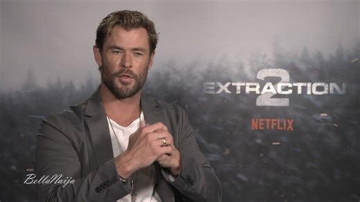 1.4K views · 36 reactions | In this interview with BellaNaija's IK Nwosu, action star Chris Hemsworth talks about preparing for his role in "Extraction 2", his favourite thing about his character Tyler Rake, and the dynamic between Tyler and Nik (played by Golshifteh Farahani) in the film. | BellaNaija | Facebook
