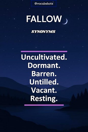 FALLOW Meaning | Synonyms | Usage | Vocab Shorts #vocabshots