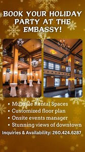 The Embassy Theatre’s majestic architecture sets the stage for your company’s holiday party. With multiple rental spaces including the unique multi-tier ballroom overlooking the city skyline, the Embassy has it all for you! Call 260.424.6287 to check availability and to book your event. | Embassy Theatre