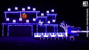 65K views · 1.3K reactions | "This is my gift to the community," a Tracy man said about his spectacular Halloween light display. The show is free and open to the public. Get the details at https://goo.gl/CrCUCR. | KCRA 3 | Facebook