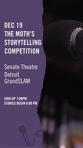 70 reactions · 12 shares | This winter, stories come alive in Detroit We are back with a one-of-a-kind storytelling competition live at The Senate Theatre. Join us as ten storytellers from our open-mic series compete for a chance to become the city's storytelling champ. You will hear ten true stories from your community that will make you laugh, cry, gasp, wince, and feel better connected to yourself and your community. Buy tickets now! | The Moth | Facebook
