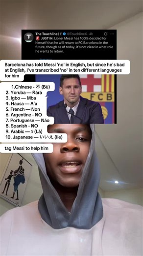 Barcelona Says 'No' to Messi in 10 Languages