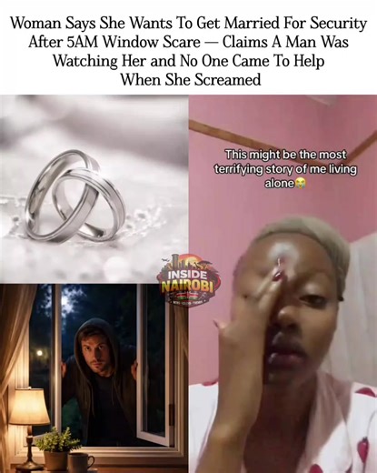 A woman has sparked online debate after revealing that she is now considering getting married purely for security reasons. According to her, she was woken up at 5AM by a man standing at her window, watching her. She says she screamed for help, but no one came to her rescue. Shaken by the incident, she now says she feels unsafe living alone and wants a man in her house for protection. The story has raised serious questions about safety, community response, and whether fear should influence major 