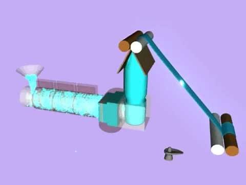 Extrusion process - blown film - animation created by MAYA
