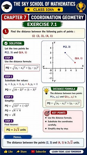 Class 10 Maths Chapter 7 Exercise 7.1 Question 1 | Coordinate Geometry Solution | NCERT 2026–27 📚🔥