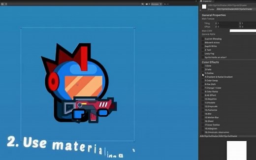 【U3D资源赏析系列】All In 1 Sprite Shader Trailer - Unity (URP 2D Renderer support)