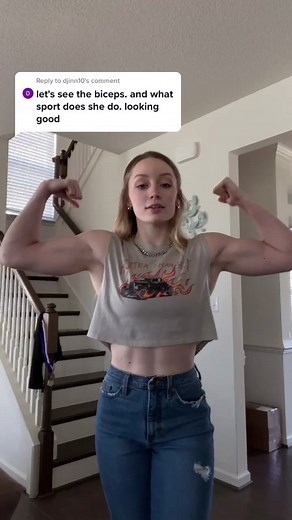 Reply to @djinn10 for everyone asking for a bicep flex 💪 she does gymnastics #sister #flex