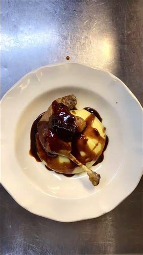 Duck Confit with Creamy Mashed Potatoes & Hoisin Sauce 🍽️ #shorts