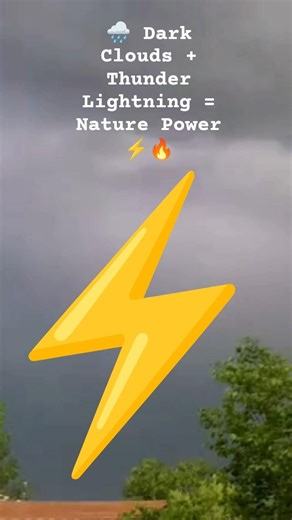 🌧️ DarkClouds +Thunder Lightning = NaturePower⚡ ShockingLightning inEvening Sky | Heavy StormVibes🌩️