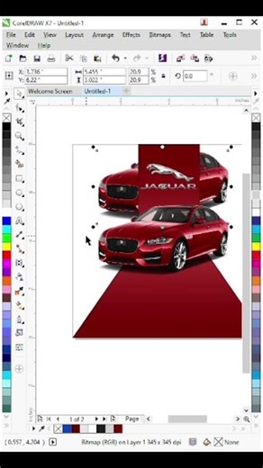 Corel tutorial for beginners | Simple Poster for Social media post of JAGUAR car #tutorial #shorts