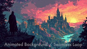 ANIMATED BACKGROUND | Pixel Art Retro Fantasy Castle Sunset Scene | for Vtuber Twitch OBS Zoom Stream Looping Overlay Stage | Seamless Loop - Etsy