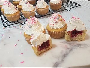 Vanilla Raspberry Filling Cupcakes
