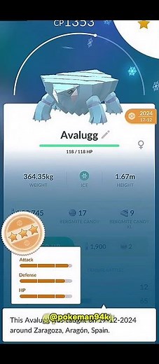 ✨How To Evolve BERGMITE Evolve To AVALUGG POKEMON in#pokemongo #legendary #shinylegendary 😎🥵🥵✨
