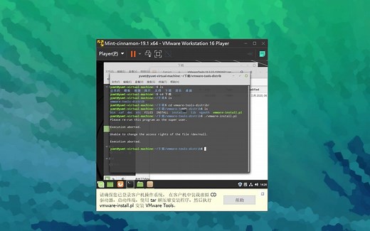 [简单&&全面] VMware Tool的安装 | 以图形化mint Linux为例