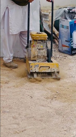 Soil compaction by plate compactor