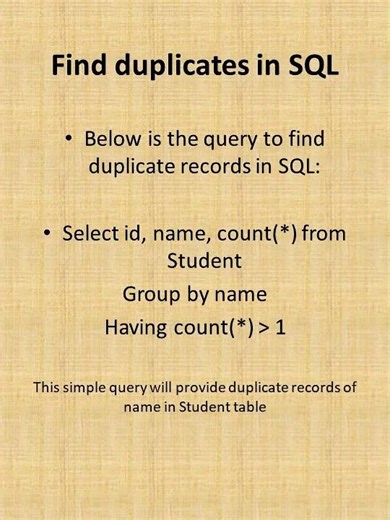 Find duplicates in SQL #sql #sqlinterviewquestions
