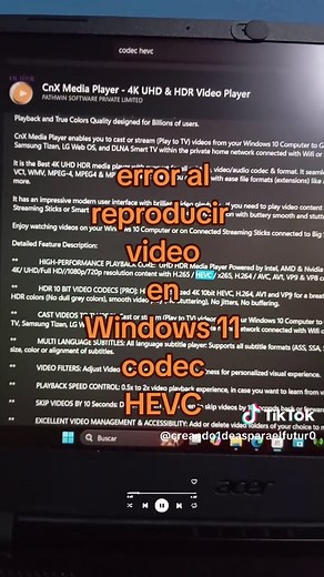 Solución para error de códec HEVC en Windows 11