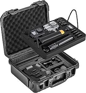Waterproof Hard Case for Gopro Hero 13/Gopro Hero 12/Gopro Volta/Media Mod/Chest Mount/Creator Edition/Waterproof Action Camera and AccessoriesTravel Storage Carrying Case