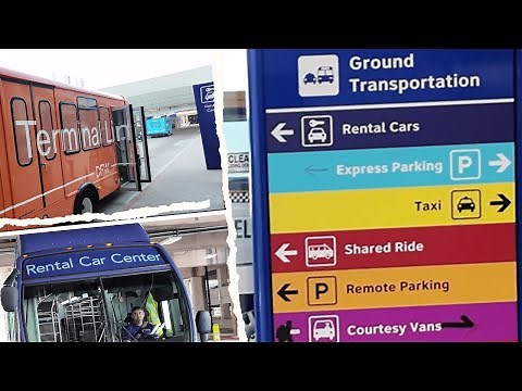 Dallas Fort Worth Int'l Airport (DFW) Rental Car Center, Taxi, App Ride, Shuttles, Skylink, (4K)