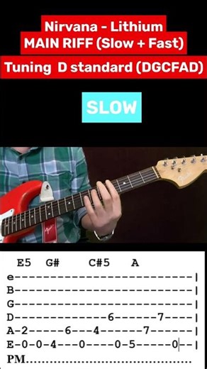 Essential Nirvana Riffs – Slow + Fast Guitar Lesson #shorts