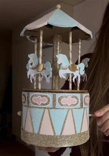 Perfect for the bored ones 🫶 #DIY Automata Carousel - warning: can make you obsessed with details. It started small & I just kept adding & adding 😂 . #diyideas #crafting #diycrafts #pyssel