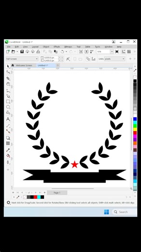 professional award logo design in coreldraw | #tutorial #logo #shorts