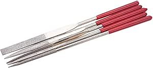 Utoolmart Diamond Needle File, 5-Pieces Mini Diamond Needle File Set, 4mm x 160mm Files Tools, 150 Grits Small Files Kit, for Metal Glass Stone with Fine Sanding