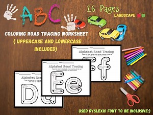 Alphabet Car Tracing Worksheet - Etsy Australia